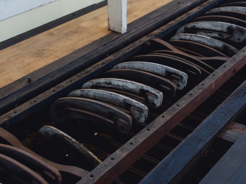 The restored lever frame in the operating room.